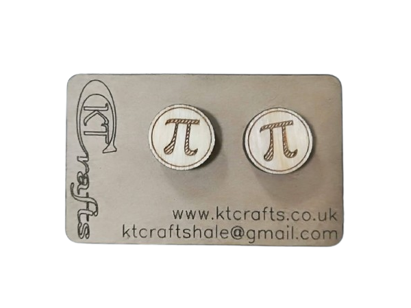 Pi Symbol - Stud Earring Pair